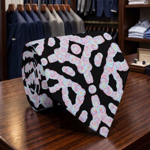 Corbata Discos Ondulados de Colores Pastel Patrón Simétric