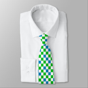 Corbata Diseño a cuadros azul blanco verde