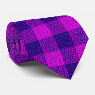 Corbata Diseño a cuadros con trama cruzada azul y púrpura