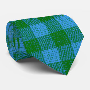 Corbata Diseño a cuadros entrecruzados azul y verde
