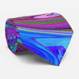 Corbata Diseño abstracto de color Magenta Swirl Retro