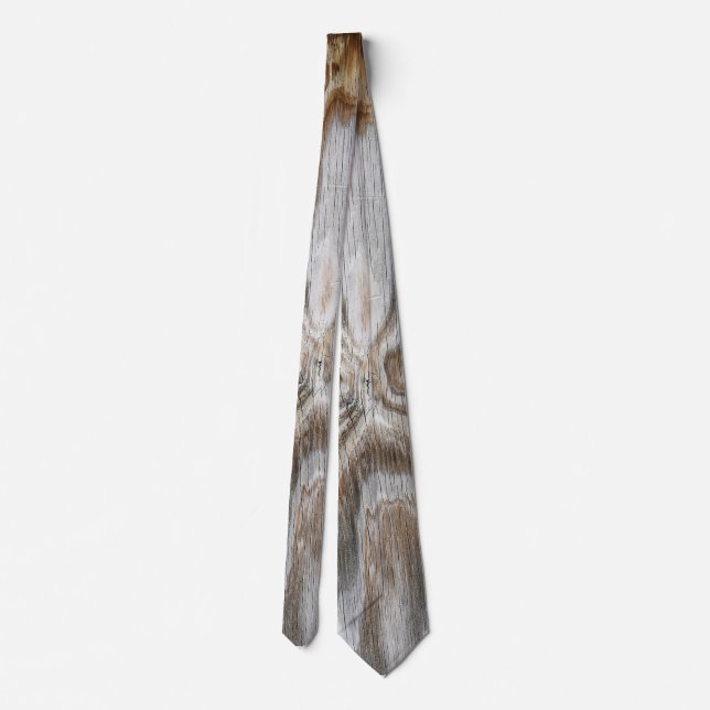 Corbata diseño abstracto de grano de madera templado (Reverso)
