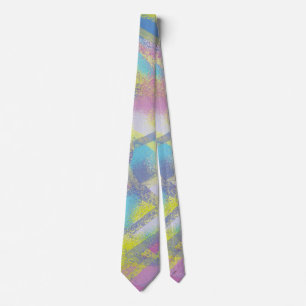Corbata Diseño abstracto de vidrio colorido púrpura amaril
