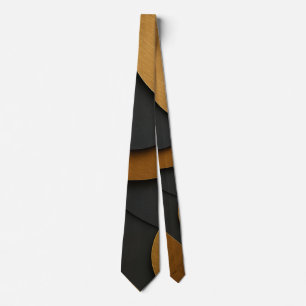 Corbata Diseño abstracto geométrico de lujo negro y oro