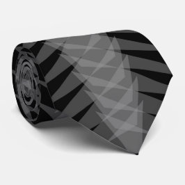 Corbata Diseño Abstracto Moderno Espinoso Gris en Negro co