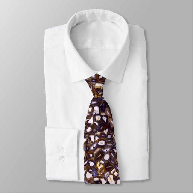 Corbata Diseño Agante blanco morado (Atado)
