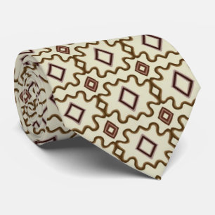 Corbata Diseño Antiguo Español Marrón Crema