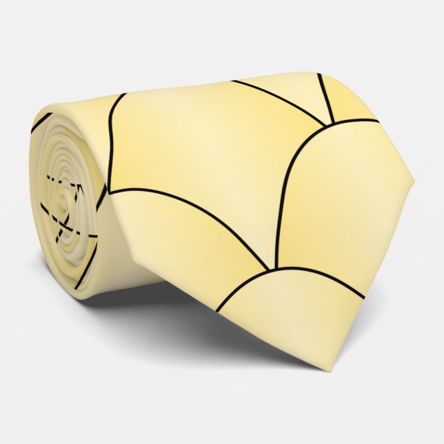 Corbata Diseño Art Decó Amarillo (Enrollado)