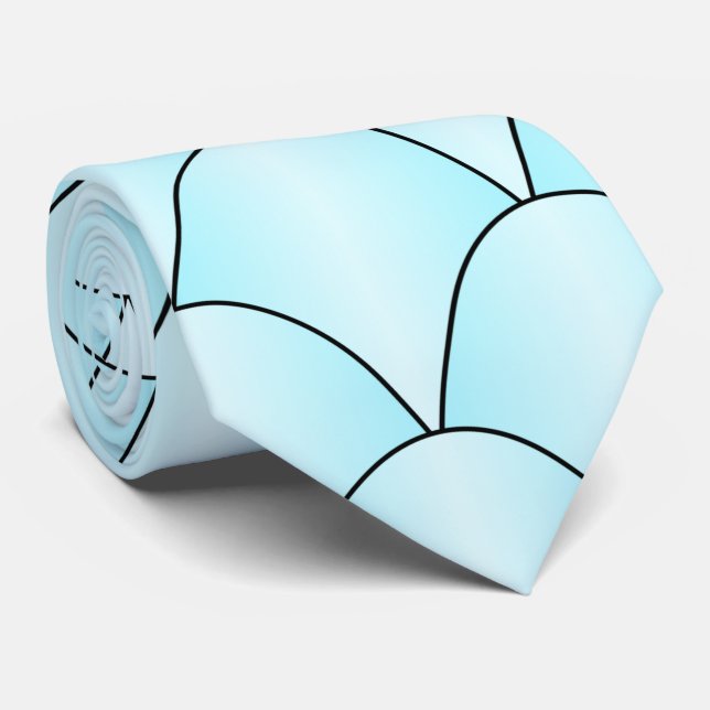 Corbata Diseño Art Deco Azul (Enrollado)