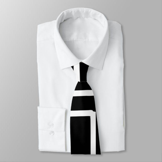 Corbata Diseño Artístico de Cuadrados Blancos Entrelazados (Atado)