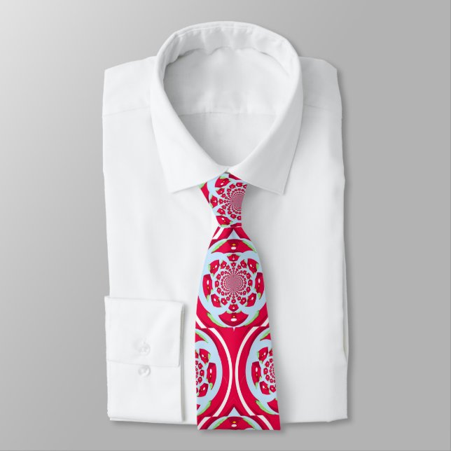 Corbata Diseño Audaz de Fractal Navideño (Atado)