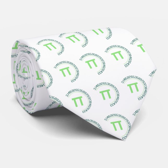 Corbata Diseño Círculo Pi Day (Enrollado)