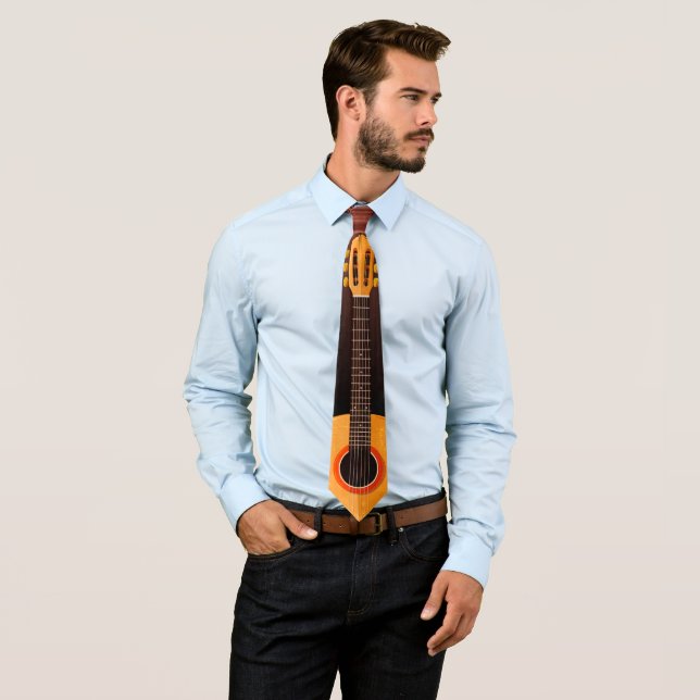 Corbata Diseño con temas musicales Necktie de guitarra ver (In situ)