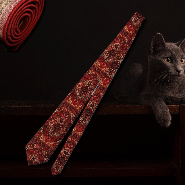 Corbata Diseño de alfombras orientales en rojo oscuro (Subido por el creador)