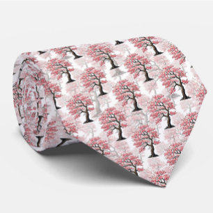 Corbata Diseño de árbol de cerezo rosa Sakura
