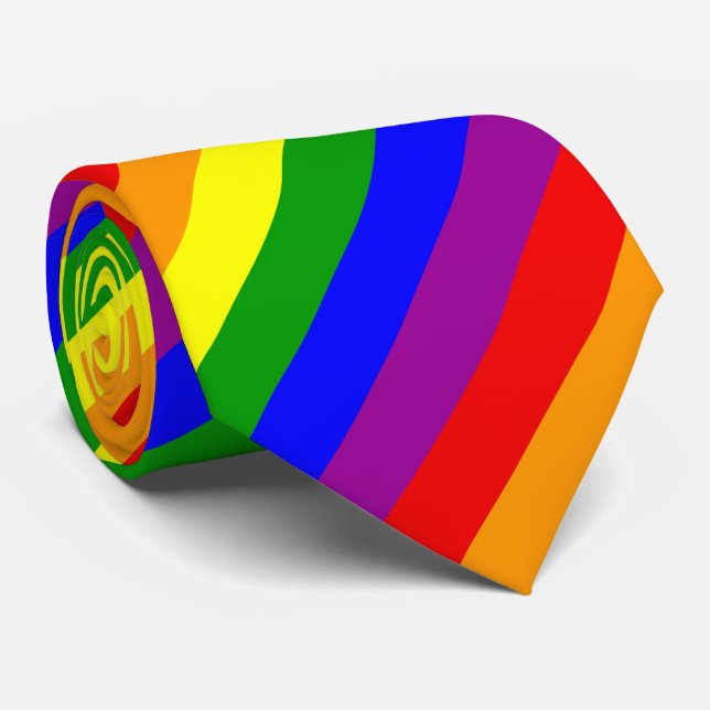 Corbata Diseño de arcoiris colorido (Enrollado)