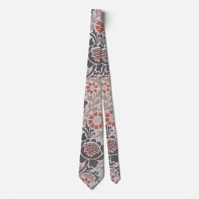 Corbata Diseño de arte botánico de William Morris Grafton (Anverso)