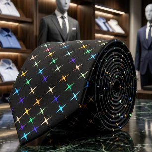 Corbata Diseño de arte de estrellas geométricas de mediado