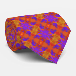 Corbata Diseño de arte gráfico abstracto naranja púrpura y