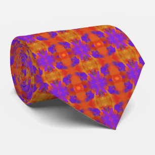 Corbata Diseño de arte gráfico abstracto naranja púrpura y