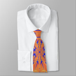 Corbata Diseño de Arte Tropical Royal Blue And Citrus Nara