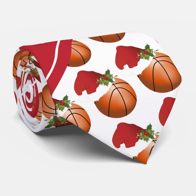 Corbata Diseño de baloncesto navidades (Enrollado)