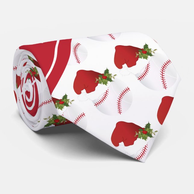 Corbata Diseño de béisbol para navidades (Enrollado)