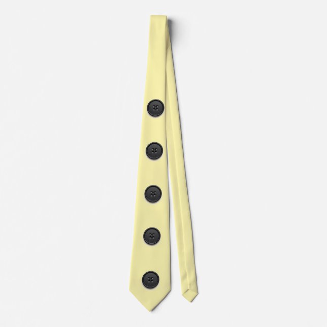 Corbata Diseño de botón negro impreso-crema  (Anverso)
