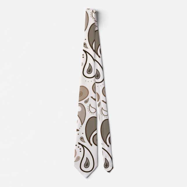 Corbata Diseño de Brown and Khaki Paisley (Anverso)