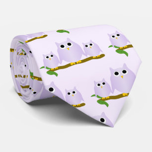 Corbata Diseño de búhos Lilac con fondo de cualquier color