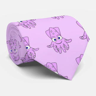 Corbata Diseño de Calamar Púrpura