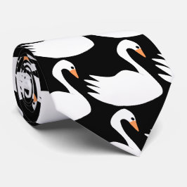 Corbata Diseño de cisne blanco