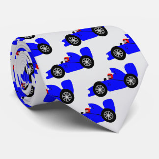 Corbata Diseño de coche de carreras azul