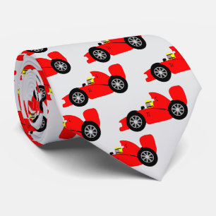 Corbata Diseño de Coche de Carreras Rojo