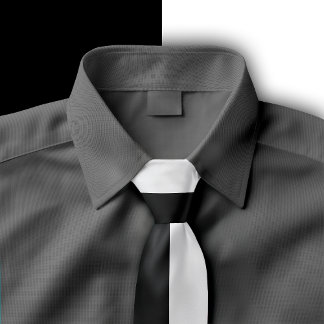 Corbata Diseño de color dividido en negro y blanco