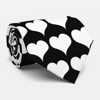 Corbata Diseño de Corazones Blancos
