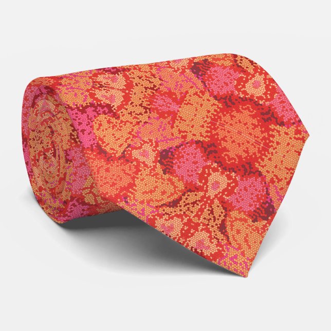Corbata Diseño de corazones mosaico lindos (Enrollado)