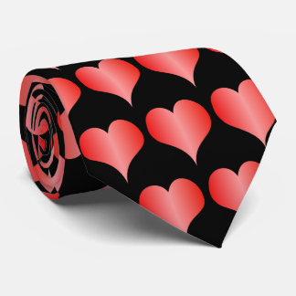 Corbata Diseño de Corazones Rojos