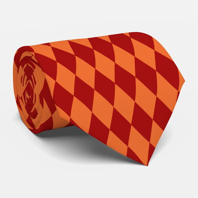 Corbata Diseño de cuadros arlequín rojo y naranja (Subido por el creador)