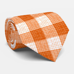 Corbata Diseño de cuadros audaces a cuadros naranjas y bla