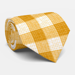 Corbata Diseño de cuadros audaces amarillos y blancos