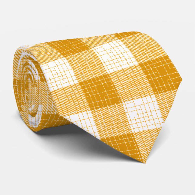 Corbata Diseño de cuadros audaces amarillos y blancos (Subido por el creador)