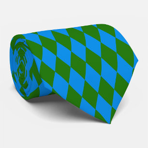Corbata Diseño de cuadros de arlequín azul verde