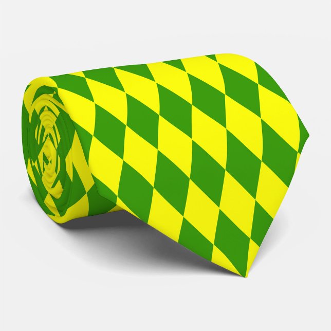 Corbata Diseño de cuadros de arlequín verde amarillo (Subido por el creador)