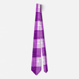 Corbata Diseño de cuadros de cuadros en negrita púrpura y