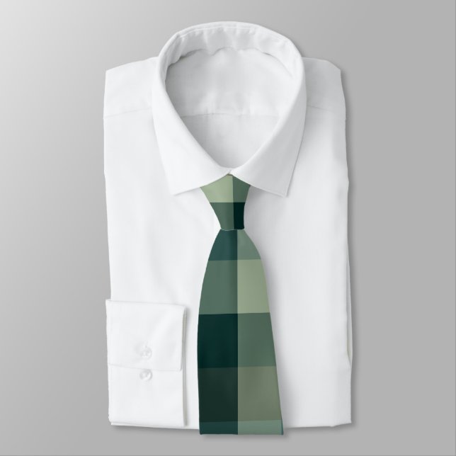 Corbata Diseño de cuadros de gingham verde (Atado)