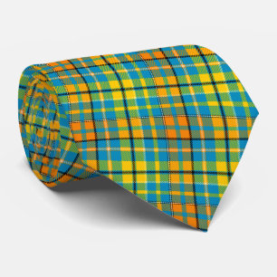 Corbata Diseño de cuadros escoceses a cuadros azules y nar