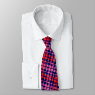Corbata Diseño de cuadros escoceses azul marino rojo rosa