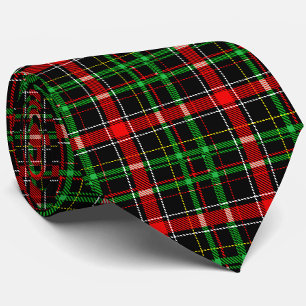 Corbata Diseño de Cuadros Escoceses de Franela de Navidad 