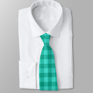Corbata Diseño de cuadros escoceses de gingham azul verdos